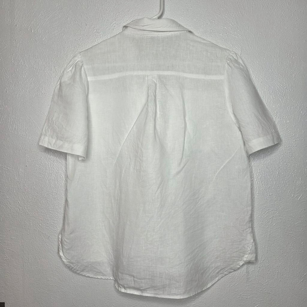 Sundance White V-Neck Short Sleeve Blouse - Picture 10 of 12
